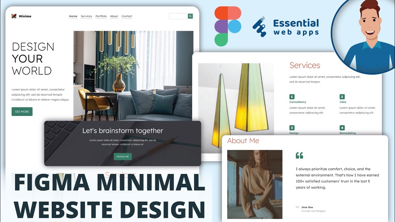 Figma website design - minimalist Interior website design for business
