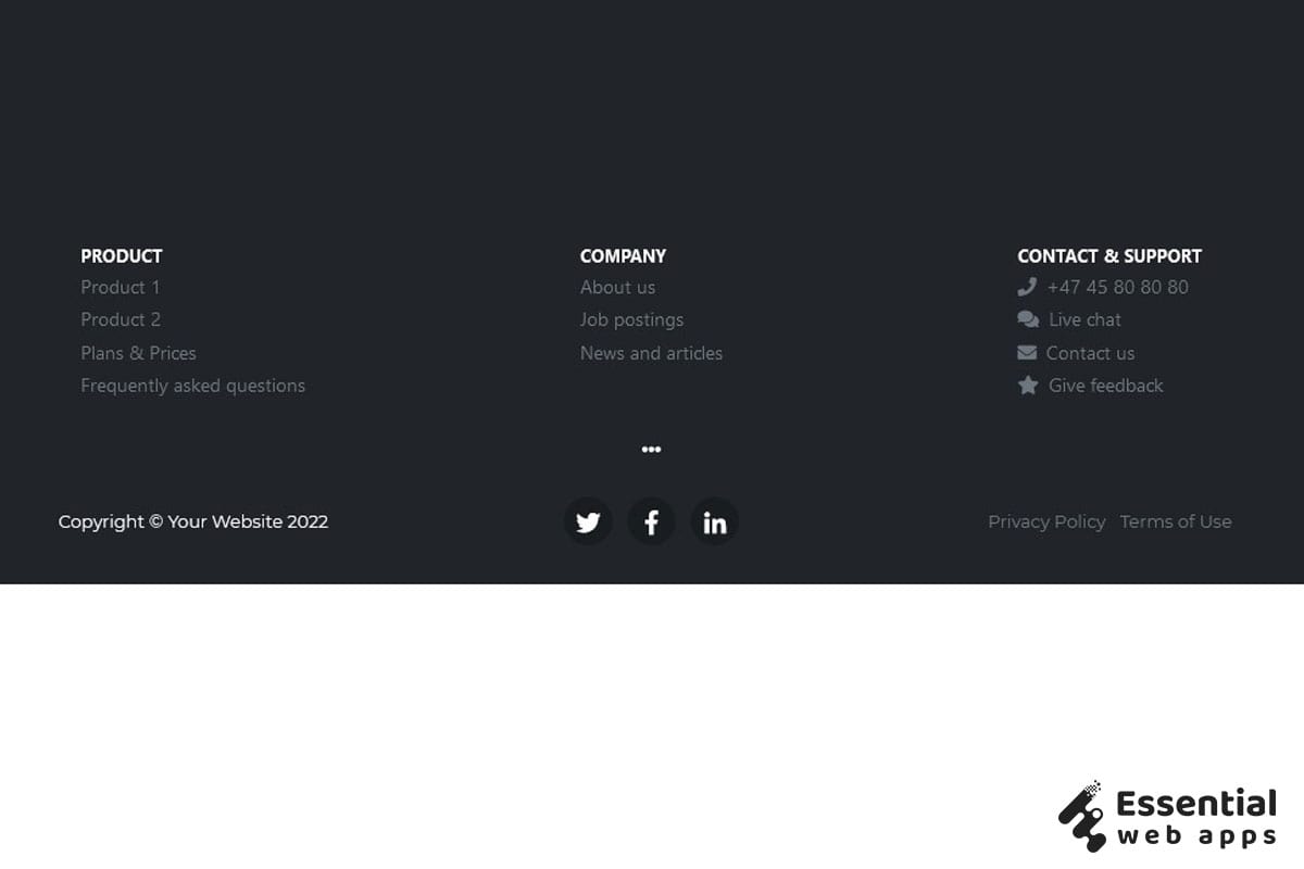 10+ Bootstrap Footers (latest collection) - Essential Web Apps