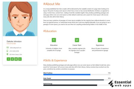 10+ Bootstrap profiles (latest collection) - Essential Web Apps